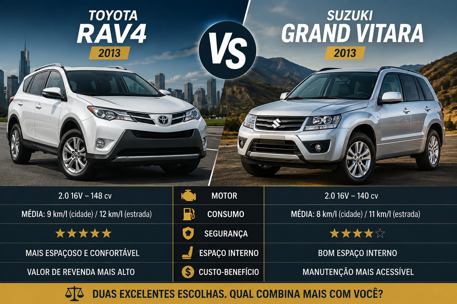 RAV4 vs Grand Vitara: Qual Escolher?