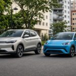 Geely EX2 vs Dolphin Mini: Qual Vale Mais a Pena? Geely EX2 vs Dolphin Mini lado a lado em comparativo de elétricos compactos
