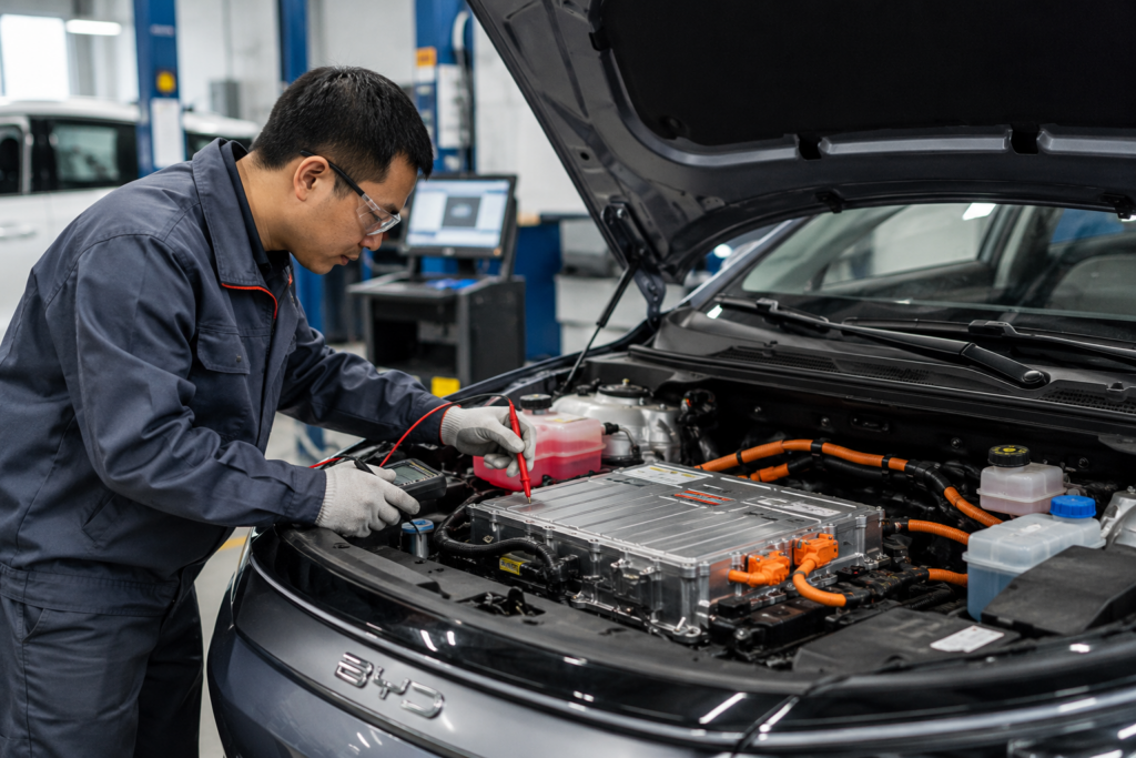 Carro Chinês Usado Vale a Pena? O Que Considerar Antes de Comprar 7 verificação de bateria de carro elétrico chinês usado