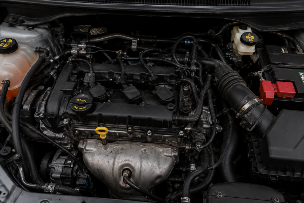 O Que É RPM do Carro? Entenda de Uma Vez por Todas 3 motor de carro popular funcionando em marcha lenta com RPM baixo