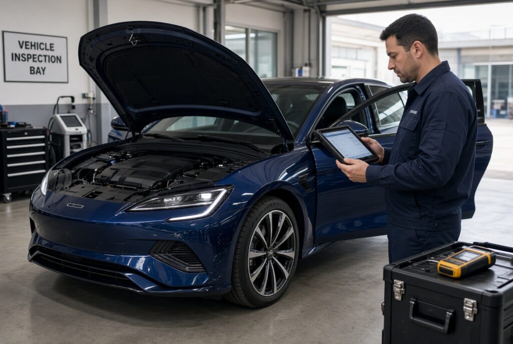 Marcas de Carros Elétricos Chineses no Brasil: Guia 2026 5 vistoria de carro elétrico usado antes da compra