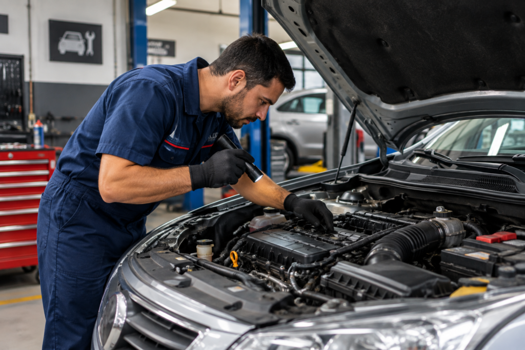 revisão de manutenção de carro popular em oficina